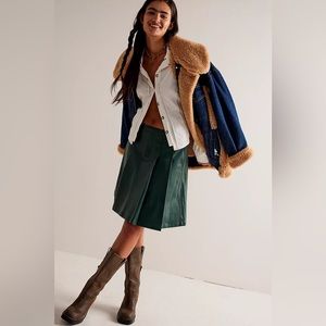 Free People We The Free Vegan Pleated Mini Skirt